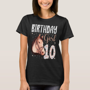 Horse Animal Lovers 10th Birthday Girl B Day 10 Ye T-Shirt