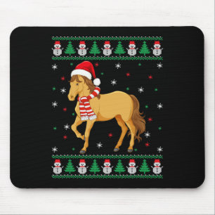 Horse Animal Matching Family Ugly Christmas Sweate Mouse Mat