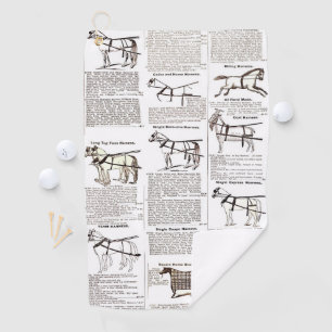 Horse Antique Advertising Newspaper Art Golf Towel