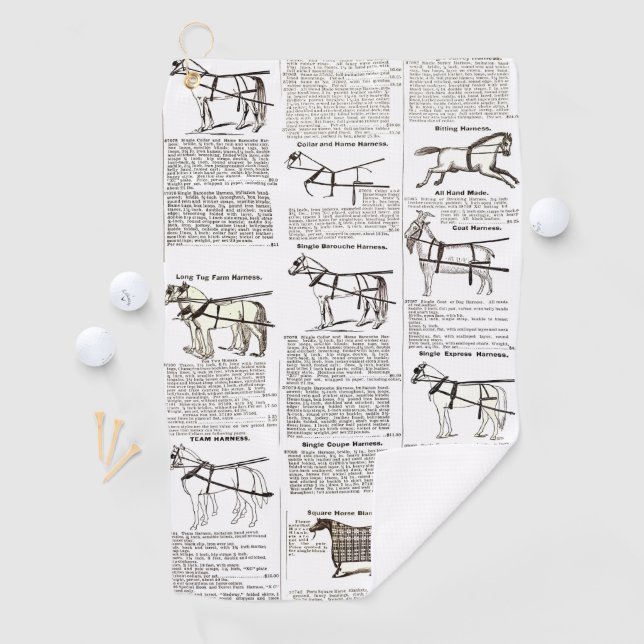 Horse Antique Advertising Newspaper Art Golf Towel (InSitu)