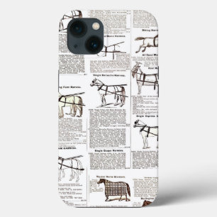 Horse Antique Advertising Newspaper Art iPhone 13 Case