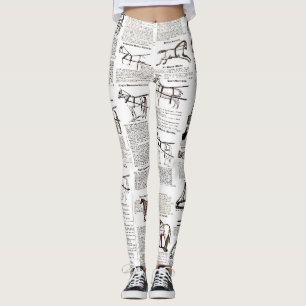 Horse Antique Advertising Newspaper Art Leggings