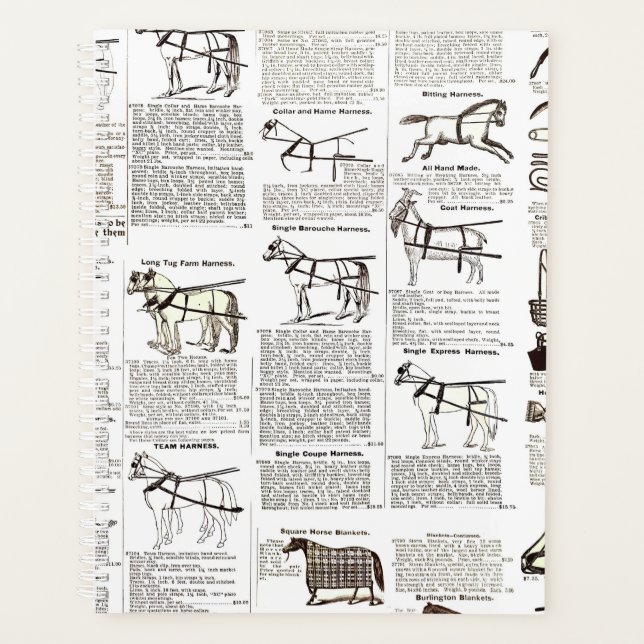 Horse Antique Advertising Newspaper Art Planner (Front)