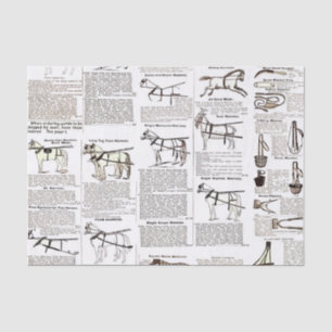 Horse Antique Advertising Newspaper Art Tissue Paper