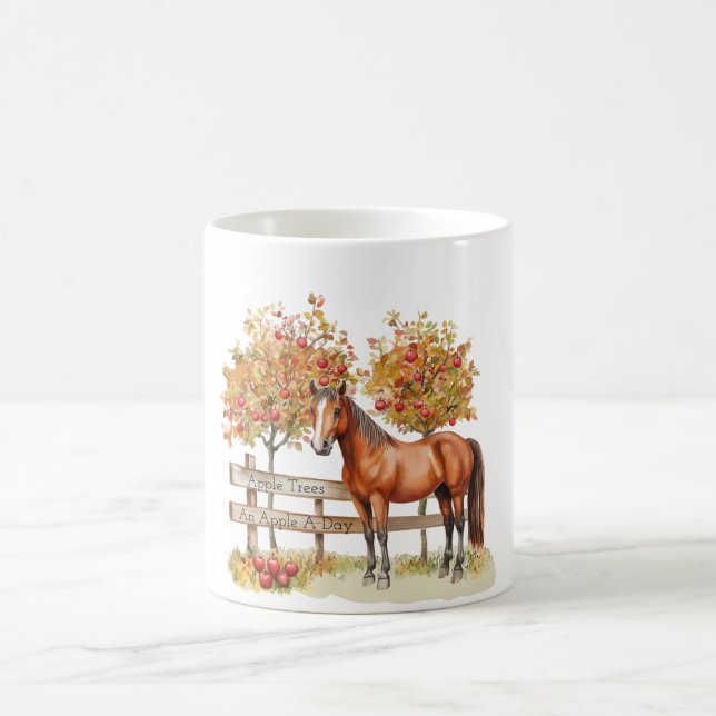 Horse Apple Trees Coffee Mug (Center)