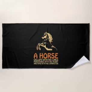 Horse Art A Horse Gallops Beach Towel