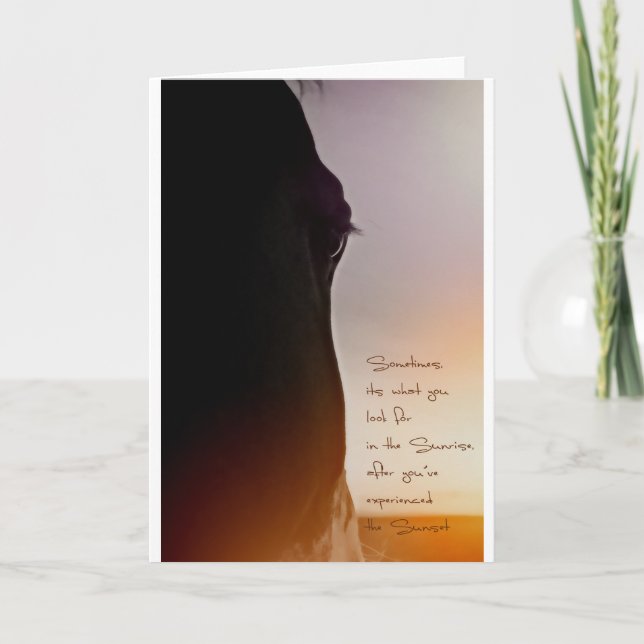 Horse art and inspiring quote card (Front)