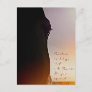 Horse art and inspiring quote postcard