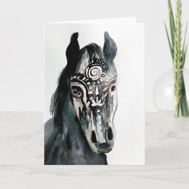 Horse art drawing Greeting Card (Front)