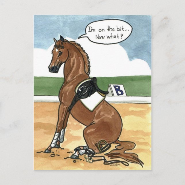 Horse art ON THE BIT now what Postcard (Front)