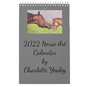 Horse Art Single Page Small Calendar