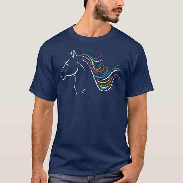 Horse Art T Shirt Equestrian Horse Riding Lover (Front)