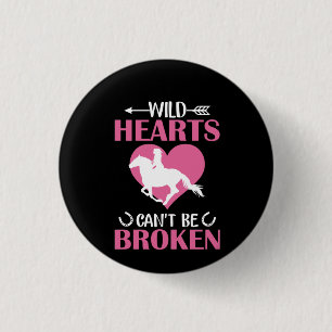 Horse Art Wild Hearts Can't Be Broken 3 Cm Round Badge