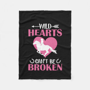 Horse Art Wild Hearts Can't Be Broken Fleece Blanket