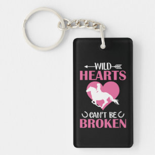 Horse Art Wild Hearts Can't Be Broken Key Ring
