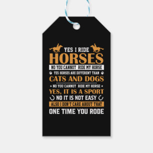 Horse Art Yes I Ride Horses Gift Tags