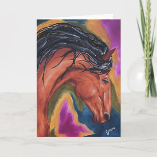 Horse Artsy Equestrian Greeting Card