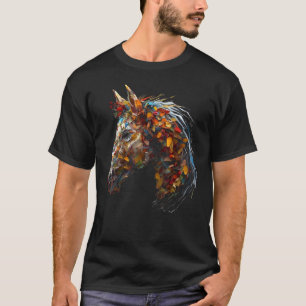Horse Artwork  Autumn Leaves Riding Animal Horse T-Shirt