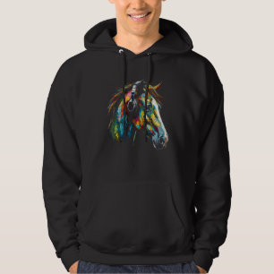 Horse Artwork Colourful Music Animal Headphones Ho Hoodie