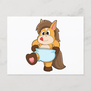 Horse as Baby with Diaper Postcard