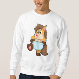 Horse as Baby with Diaper Sweatshirt