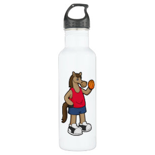 Horse as Basketball player with Basketball 710 Ml Water Bottle