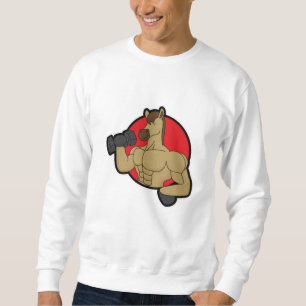 Horse as Bodybuilder with Dumbbell Sweatshirt