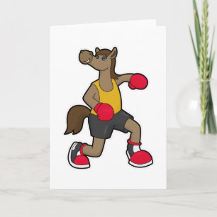 Horse as Boxer with Boxing gloves Card