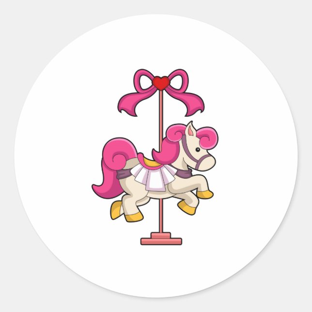 Horse as Carousel horse.PNG Classic Round Sticker (Front)