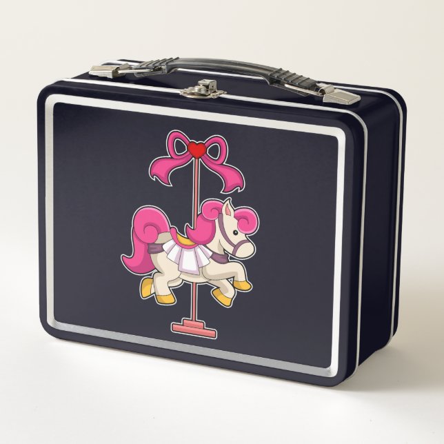 Horse as Carousel horse.PNG Metal Lunch Box (Front)