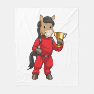 Horse as Champion with Trophy Fleece Blanket