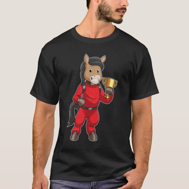 Horse as Champion with Trophy T-Shirt (Front)