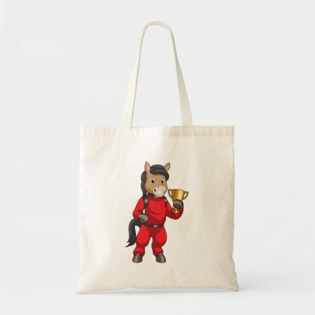 Horse as Champion with Trophy Tote Bag (Front)