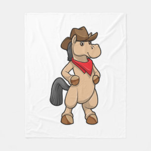 Horse as Cowboy Fleece Blanket