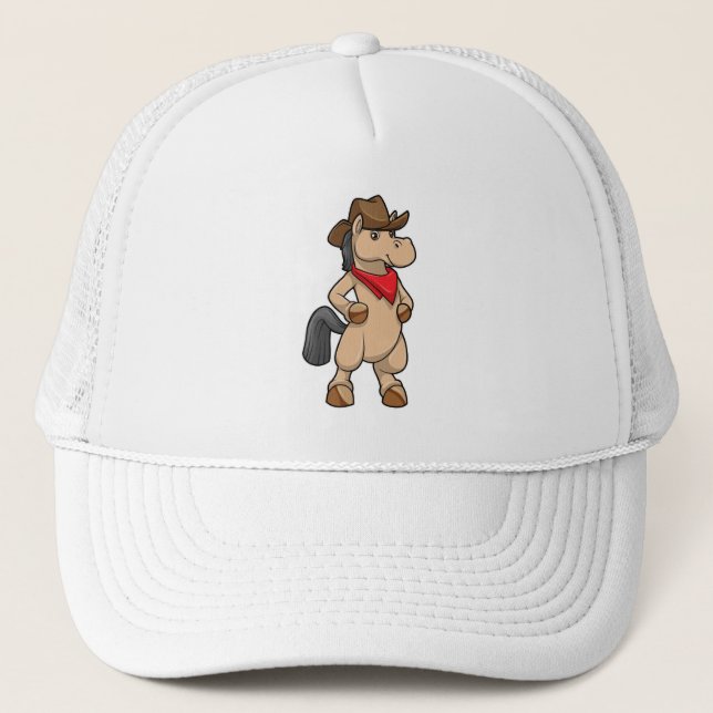 Horse as Cowboy Trucker Hat (Front)