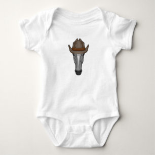 Horse as Cowboy with Hat Baby Bodysuit