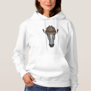 Horse as Cowboy with Hat Hoodie