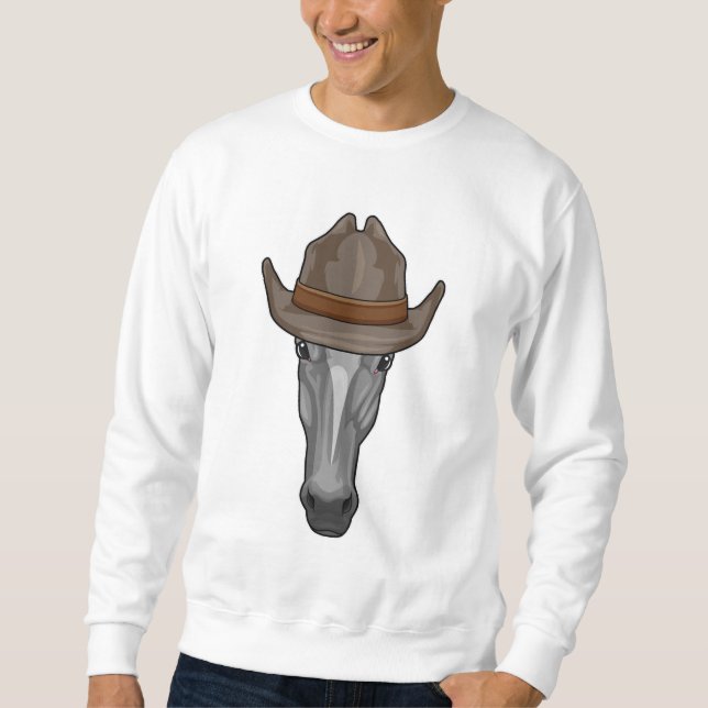 Horse as Cowboy with Hat Sweatshirt (Front)