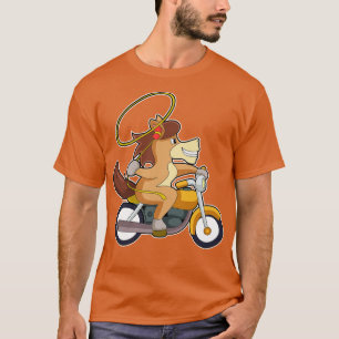 Horse As Cowboy With Lasso Motorcycle T-Shirt