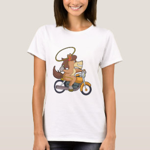 Horse as Cowboy with Lasso & Motorcycle T-Shirt
