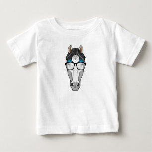 Horse as Doctor with Glasses Baby T-Shirt