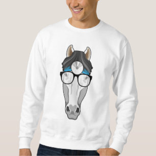 Horse as Doctor with Glasses Sweatshirt