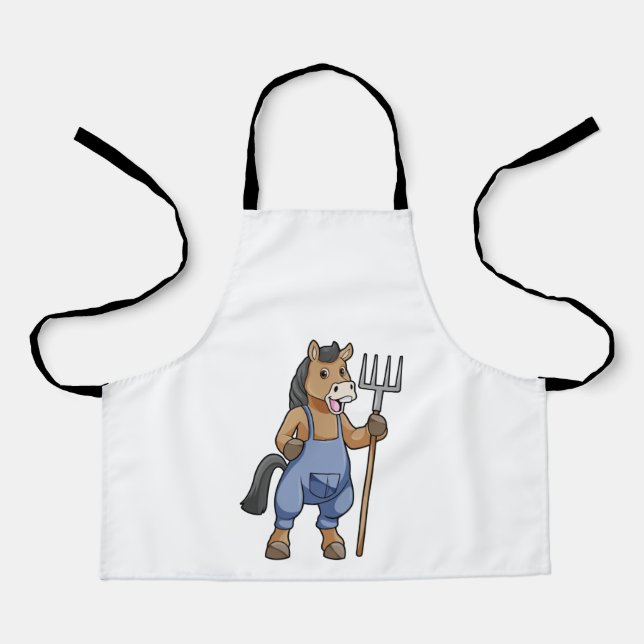 Horse as Farmer with Rake Apron (Front)