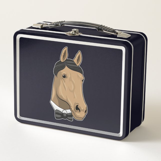 Horse as Gentleman with Bow tie Metal Lunch Box (Front)