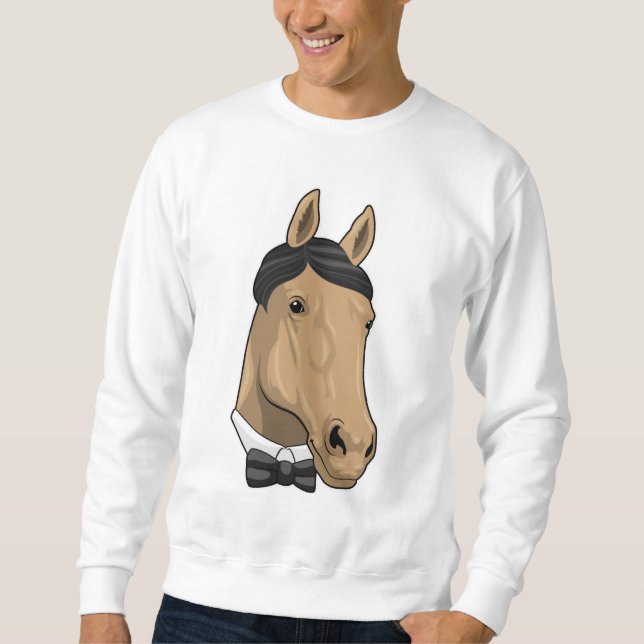 Horse as Gentleman with Bow tie Sweatshirt (Front)