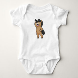 Horse as Hairdresser with Comb Baby Bodysuit