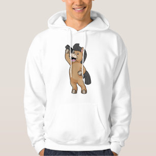 Horse as Hairdresser with Comb Hoodie
