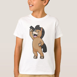 Horse as Hairdresser with Comb T-Shirt