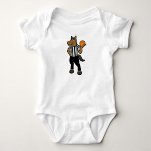 Horse as Referee with Basketball & Whistle Baby Bodysuit