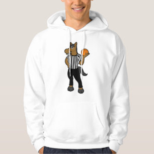 Horse as Referee with Basketball & Whistle Hoodie